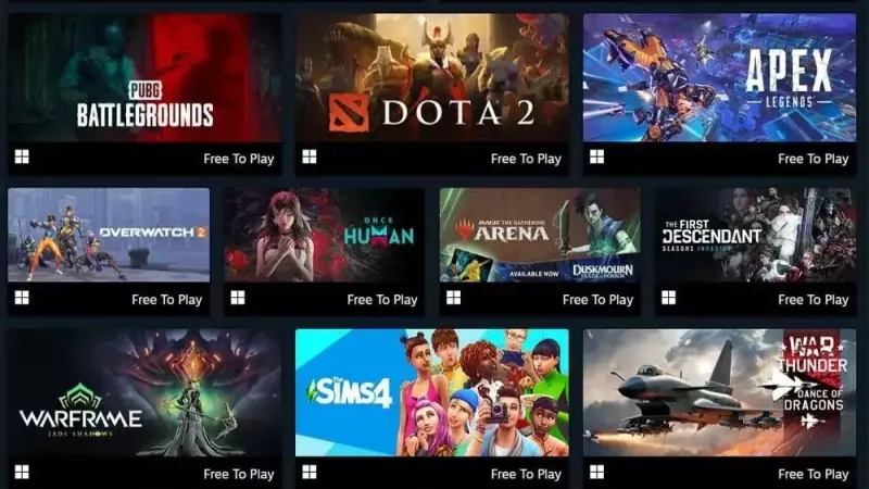 Promotivna slika besplatnih igara dostupnih na Steam platformi.