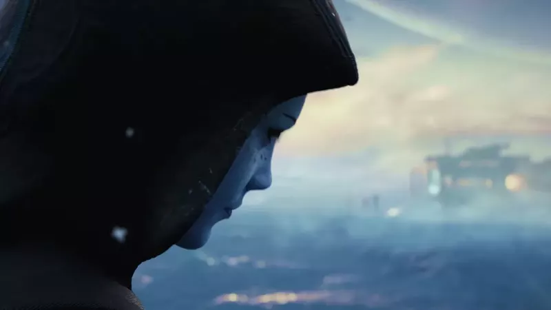Liara T’Soni sa kapuljačom u snežnom predelu iz teasera za novi Mass Effect