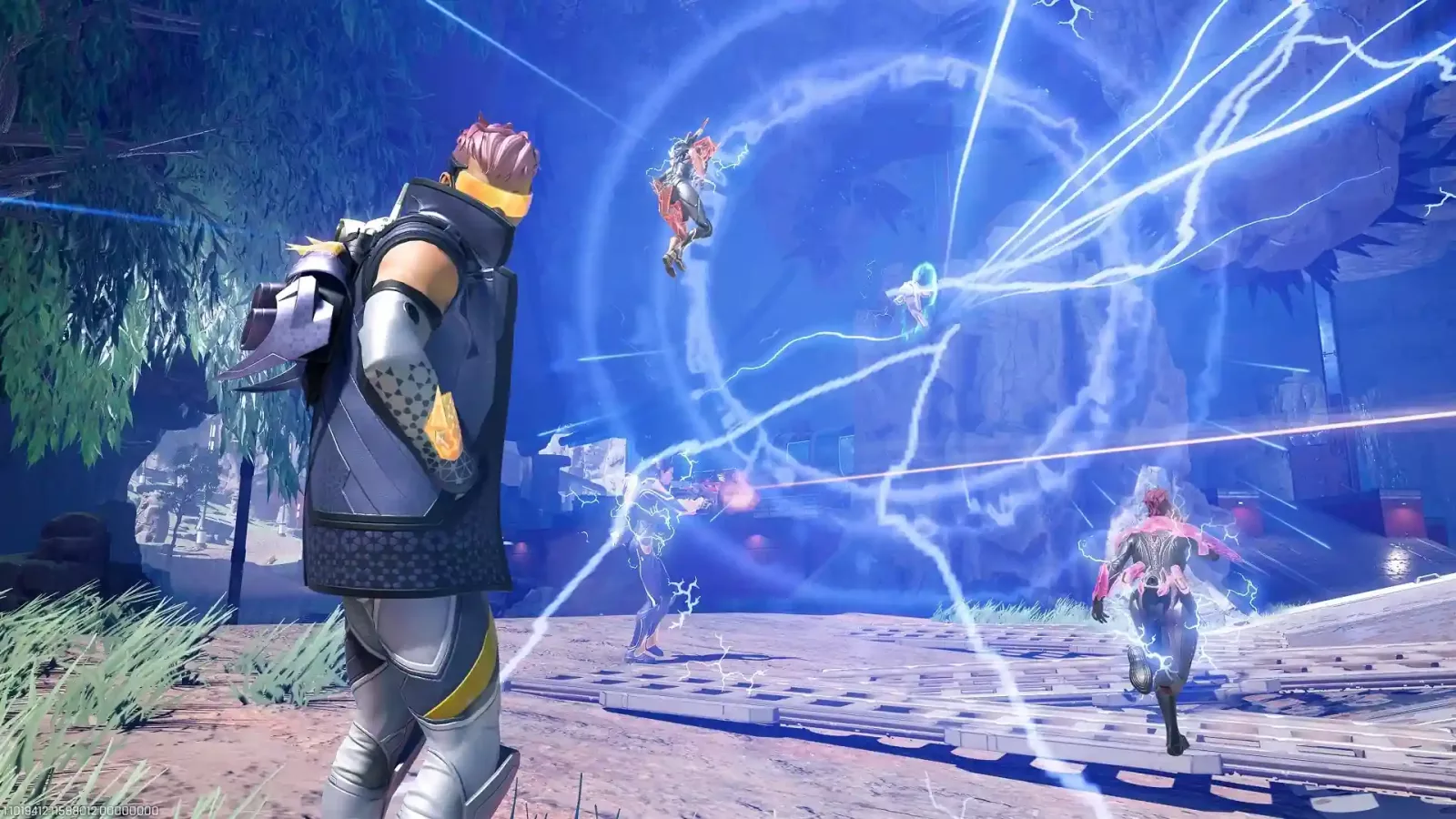 Crypto posmatra borbu dok njegov dron oslobađa plavi EMP talas među protivnicima u Apex Legends