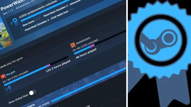 Detalj Steam stranice sa achievementima i ikonica trofeja.