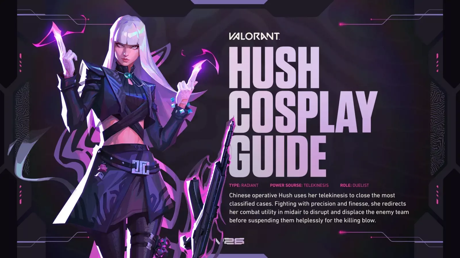 Hush, nova Duelist agentkinja u VALORANT-u, na zvaničnoj promotivnoj slici Riot Gamesa