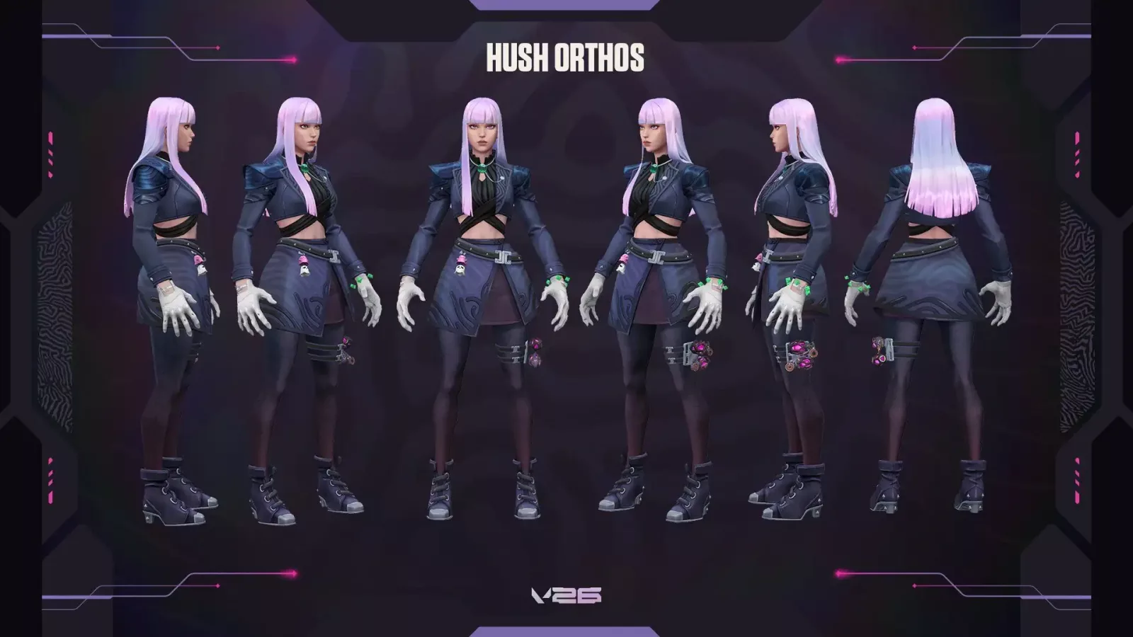 Hush na zvaničnoj ilustraciji iz Riot Games vodiča za novu VALORANT agentkinju