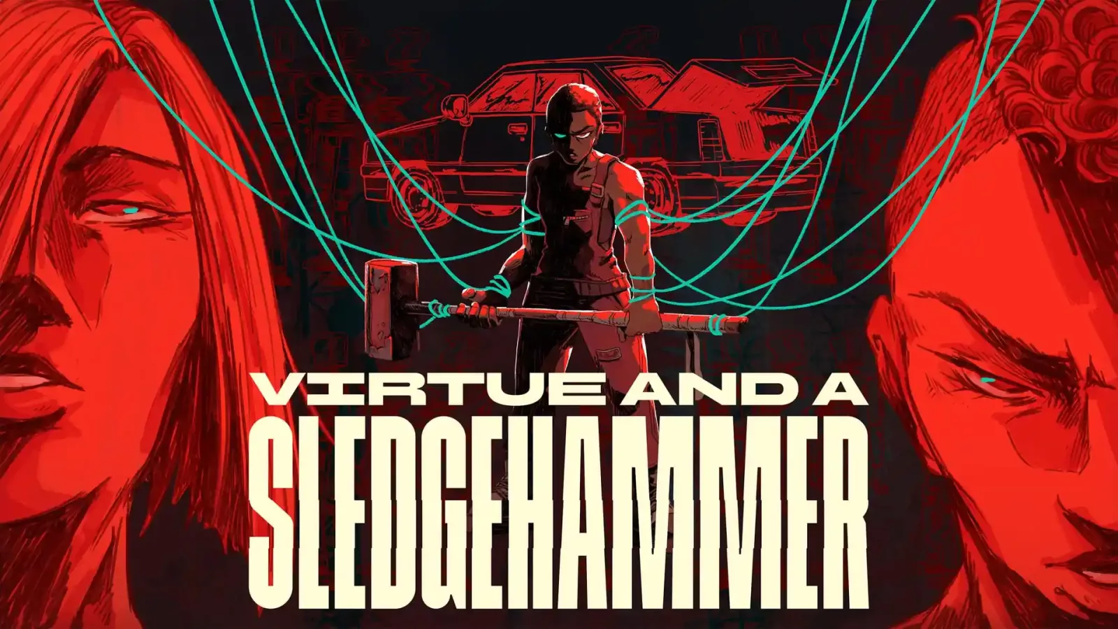 Promotivna ilustracija i naslov igre Virtue and a Sledgehammer izdavača Devolver Digital